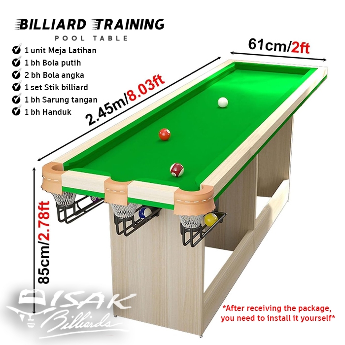 Jual Billiard Training Pool Table - Durable Billiard Training Table ...