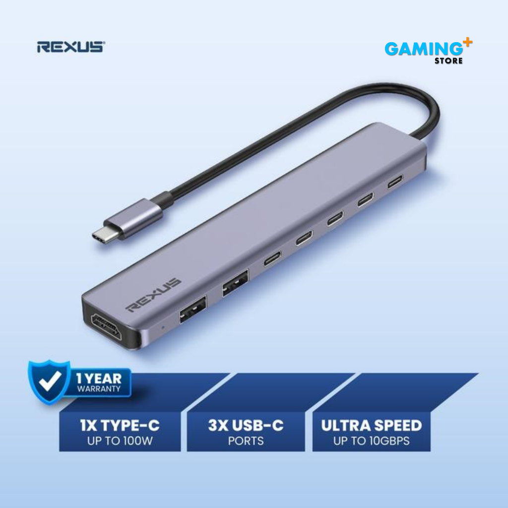 Jual Rexus RXT-811 Docking Station 8 in 1 USB C Hub to 1*HDMI 2*USB-A 1 ...