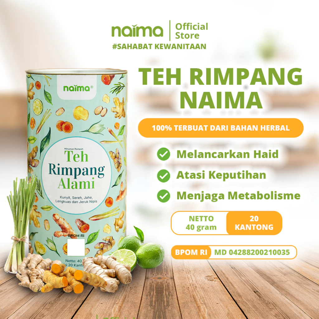 Minuman Teh Rimpang Alami 100% Original - Kunyit, Sereh, Jahe, Lengkuas, dan Jeruk Nipis