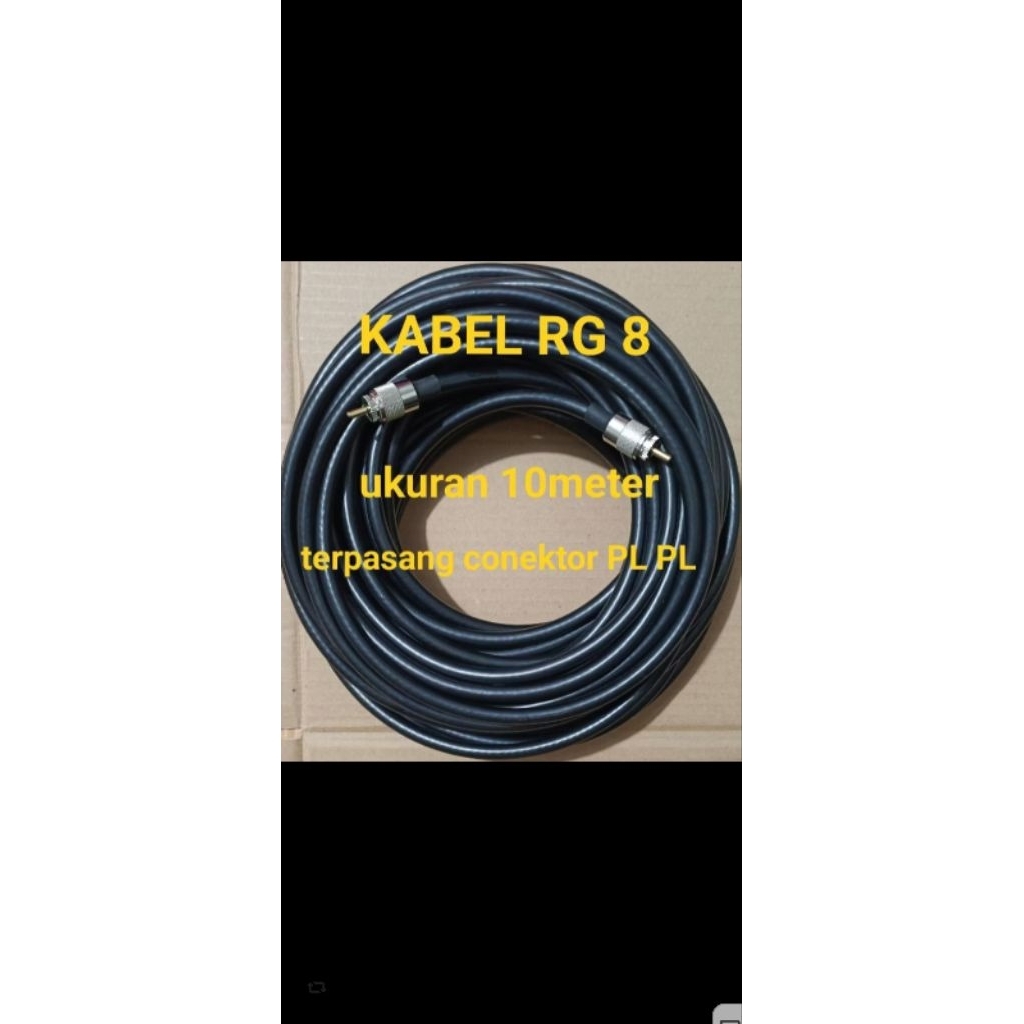 Jual kabel rg8 berikut konektor PL 10 meter high quality for VHF ...