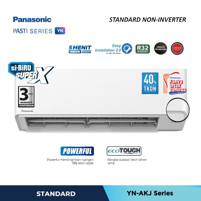 Jual AC PANASONIC CS/CU YN-12AKJ AC 1 1/2 PK Standard SiBiru R32 ...
