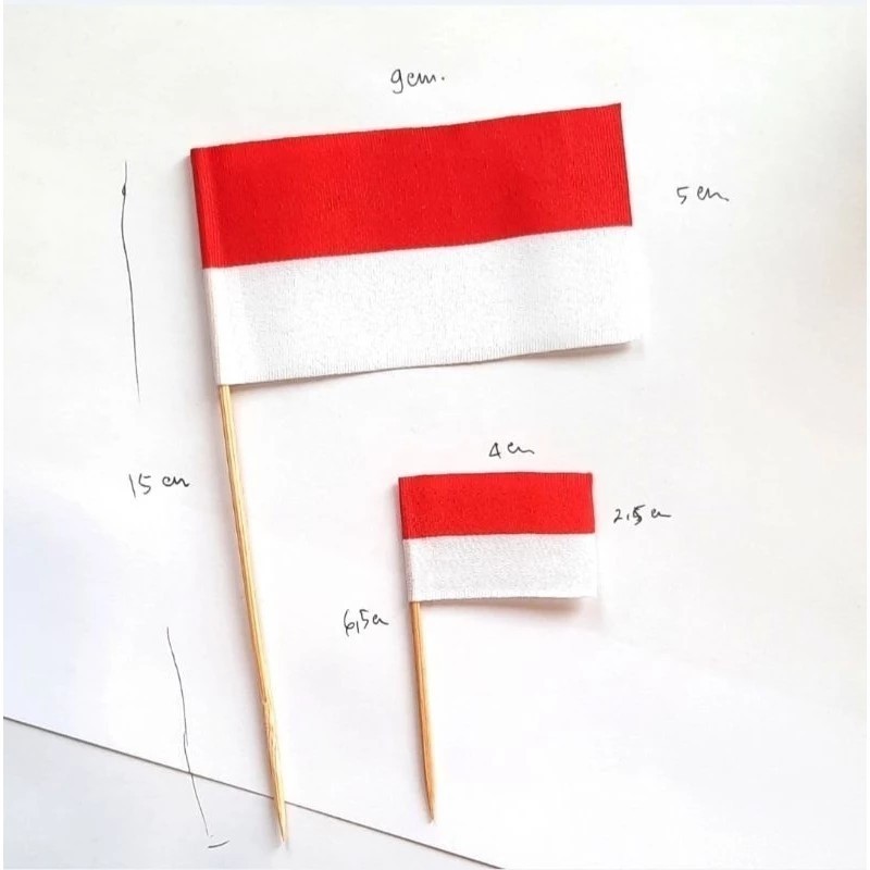 Jual 100pcs Cake Topper Bendera Indonesia Merah Putih Tusukan Kue ...