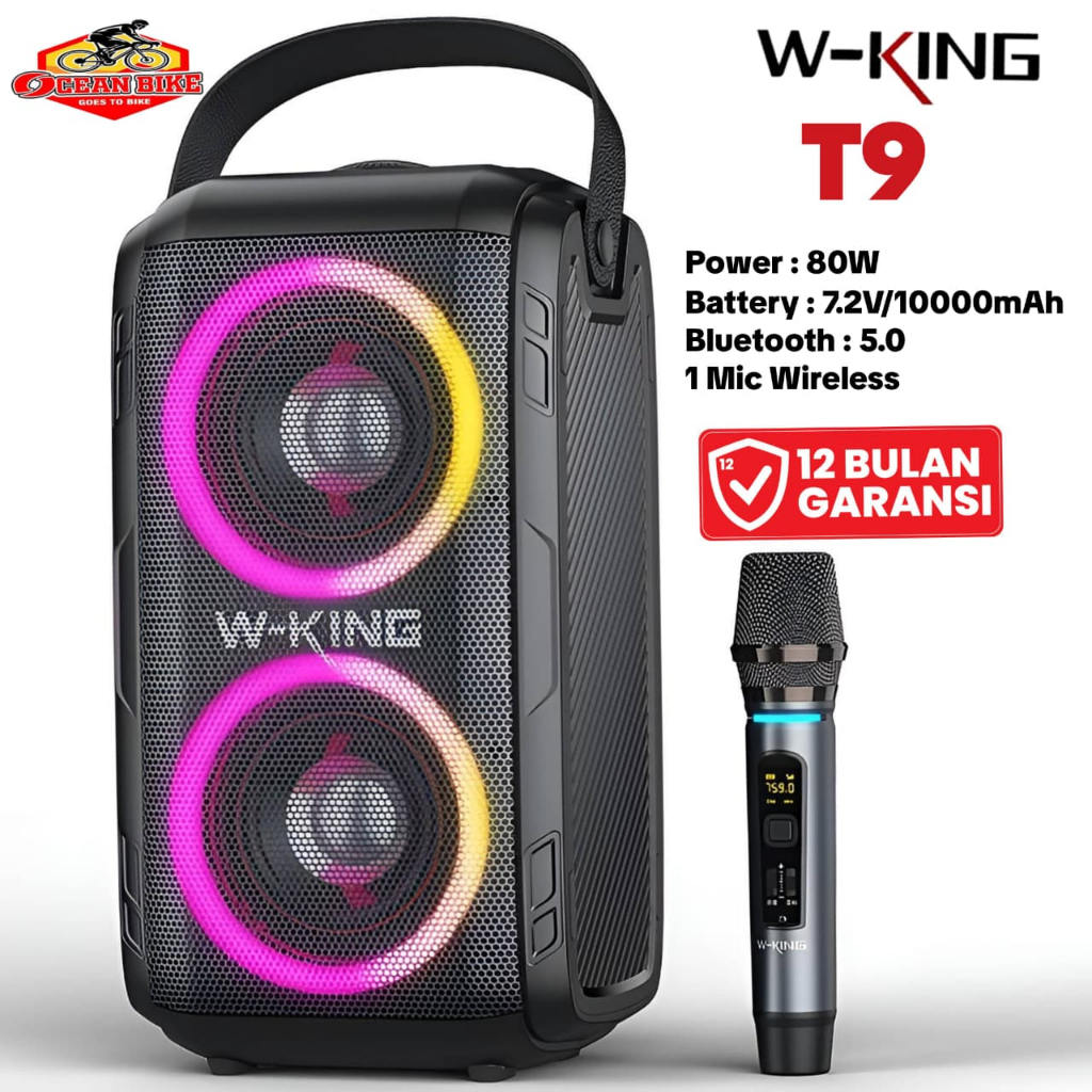 Jual WKING Speaker Bluetooth Karaoke MIC Microphone Wireless Portable ...
