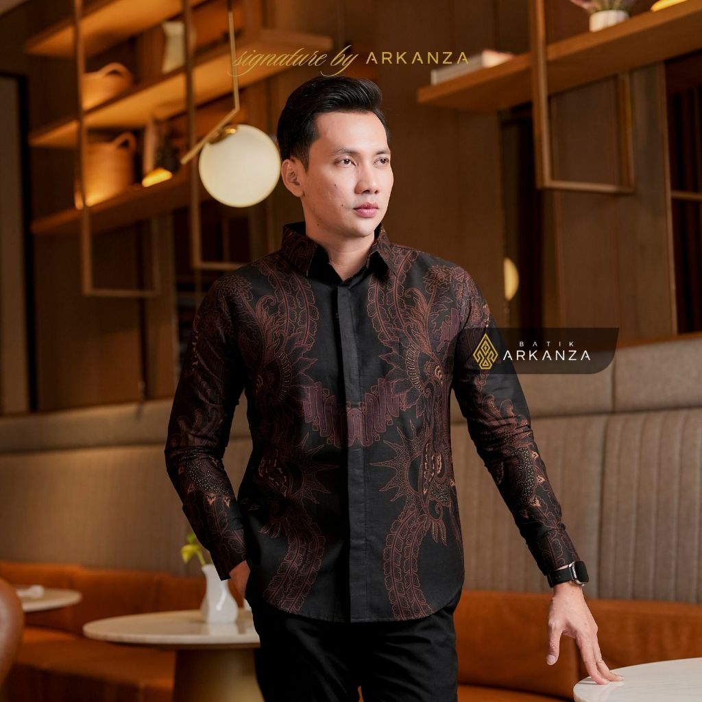 Jual Arkanza Signature Motif Ganthara Kemeja Batik Pria Lengan Panjang ...