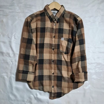 Kemeja Flanel Pria Lengan Panjang Distro Flanel Motif 3 Dimensi Kuning Kunyit Hijau Merah