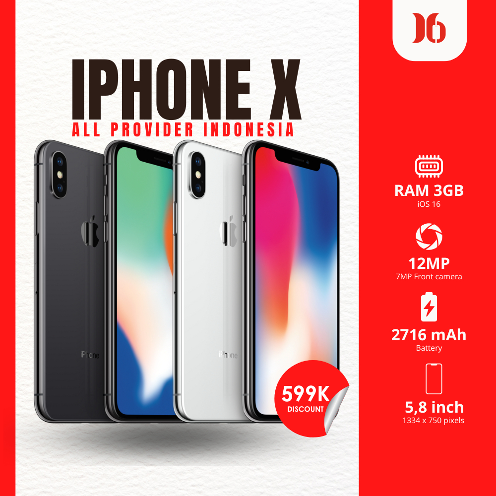 Jual iPhone X 64Gb | 256Gb Fullset Resmi Original - All Provider ...
