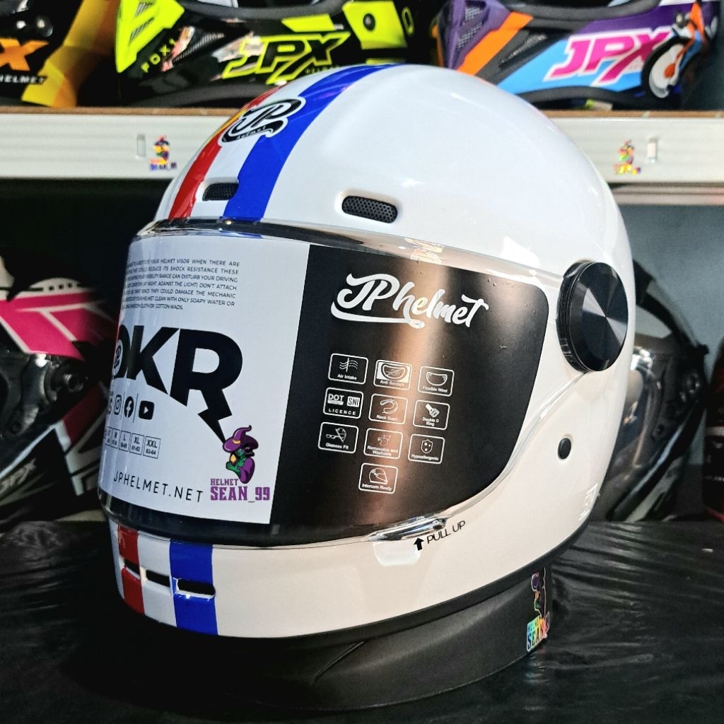 Jual HELM JPX JP ROKR SOLID & MOTIF FULL FACE ORIGINAL SNI DOT | Shopee ...