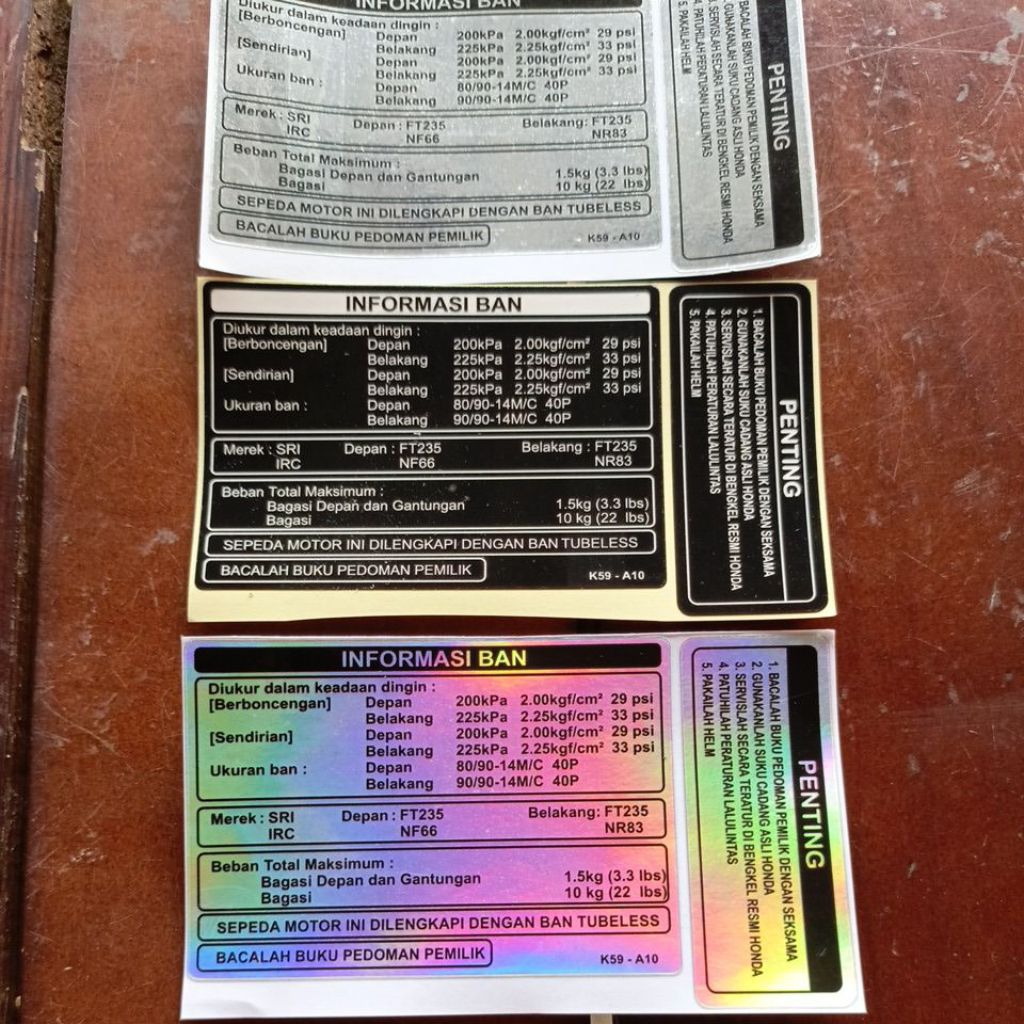Jual Sticker Stiker Warning Perhatian Penting Informasi Ban Atention ...