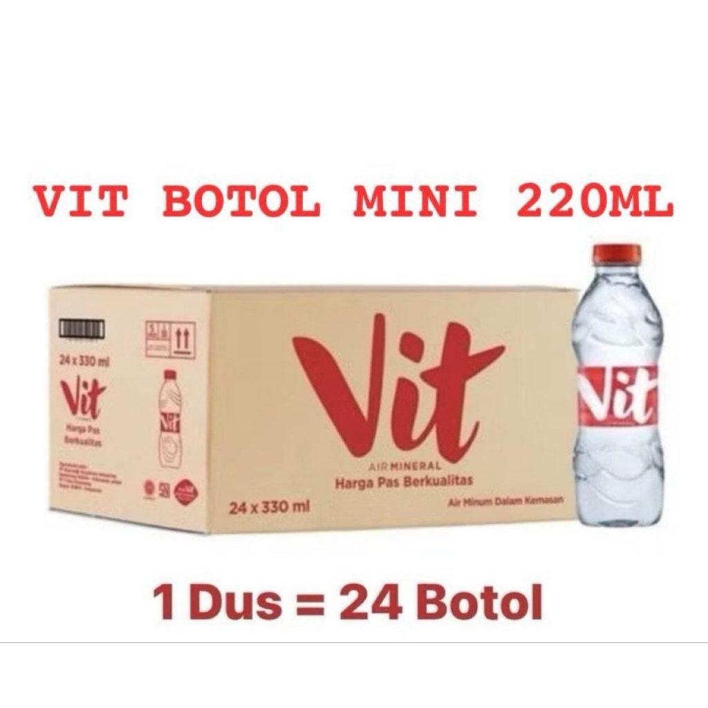 Jual Vit Botol 220 ml Moksa Air Mineral 1 Dus isi 24 Botol | Shopee ...