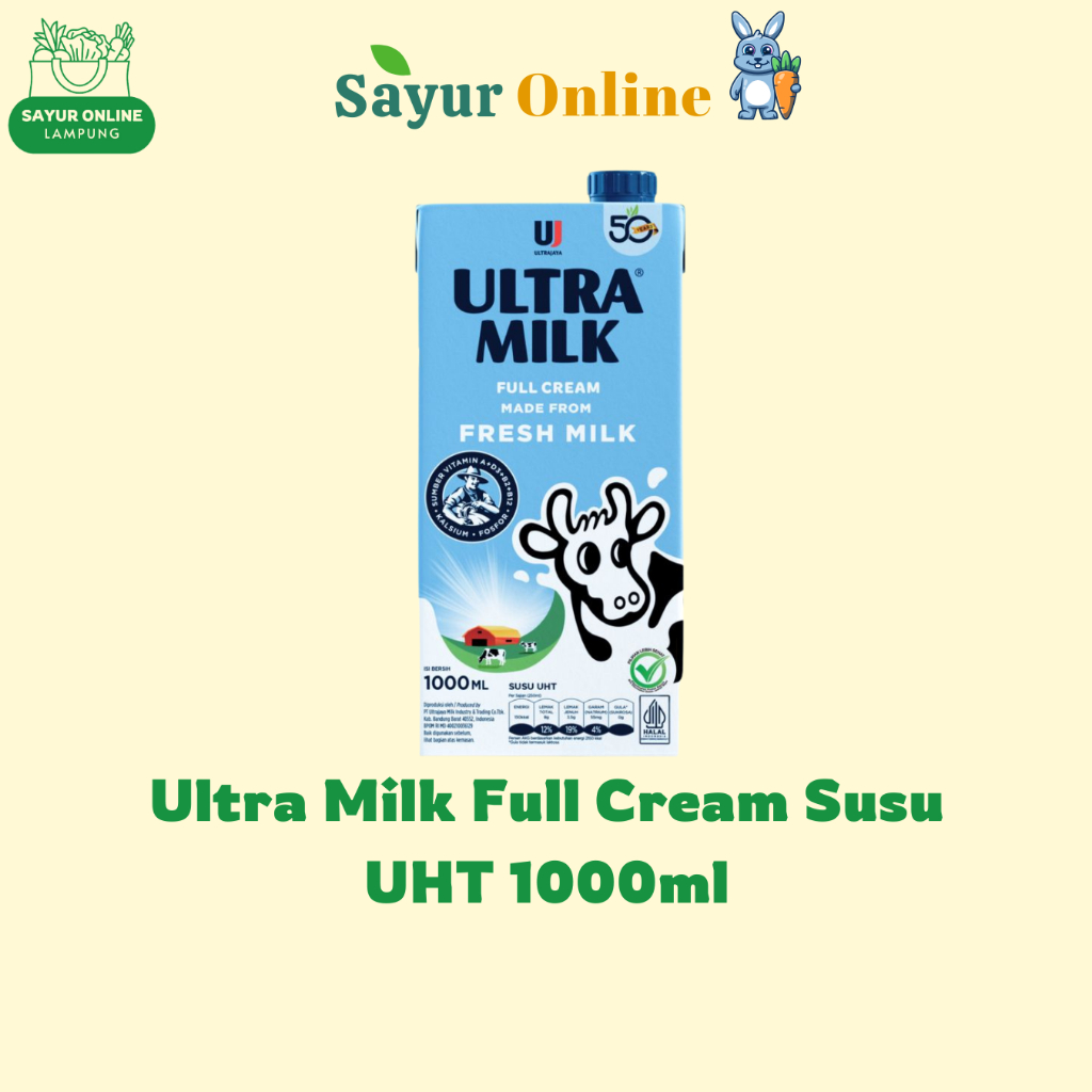 Jual Susu Ultra Milk Full Cream UHT 1L - Sayur Online Lampung | Shopee