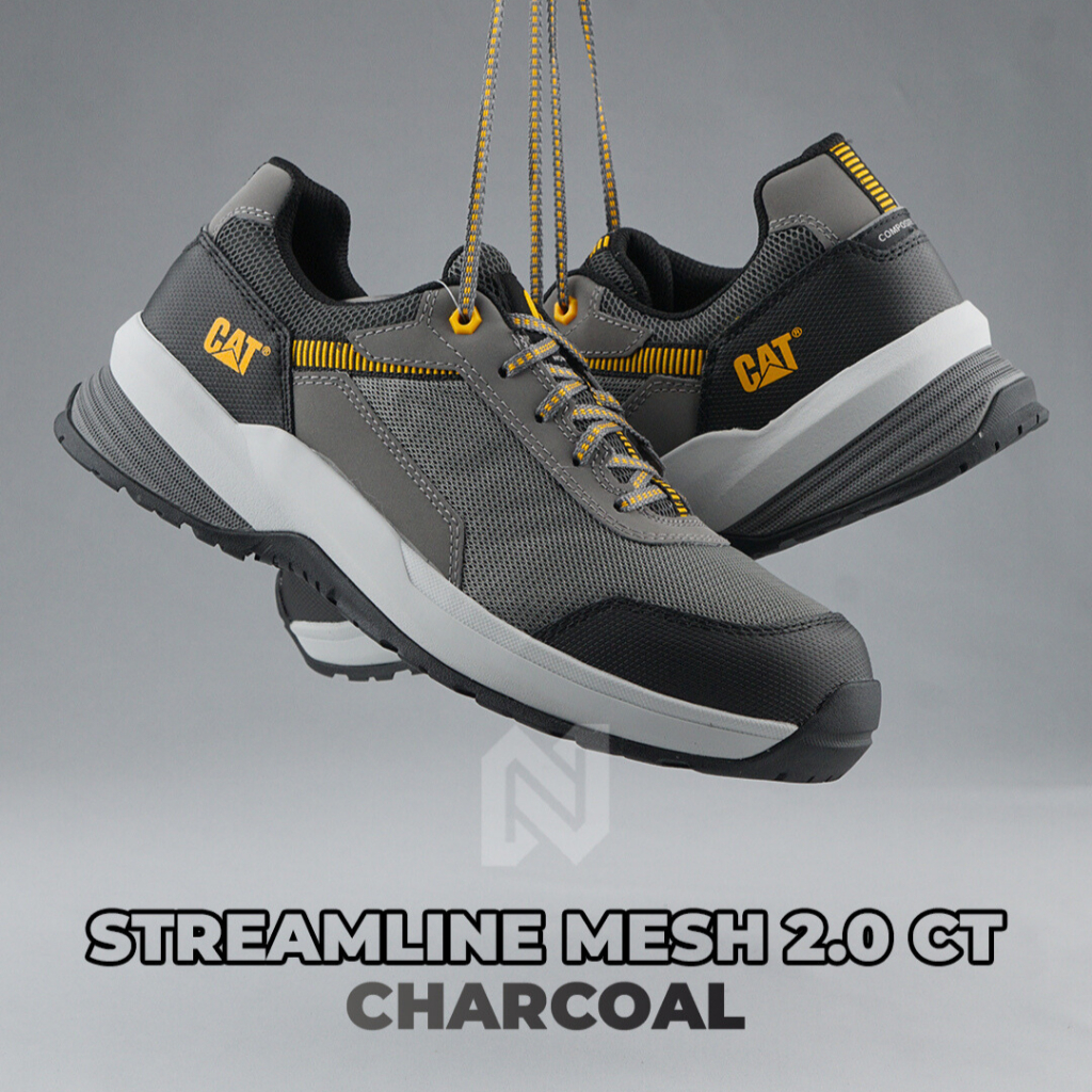 Jual Sepatu Safety Caterpillar streamline Mesh Charcoal