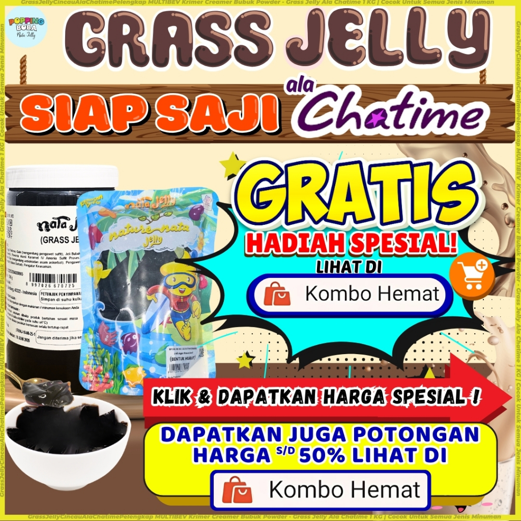 Jual GrassJellyCincauAlaChatimePelengkap MULTIBEV Krimer Creamer Bubuk ...