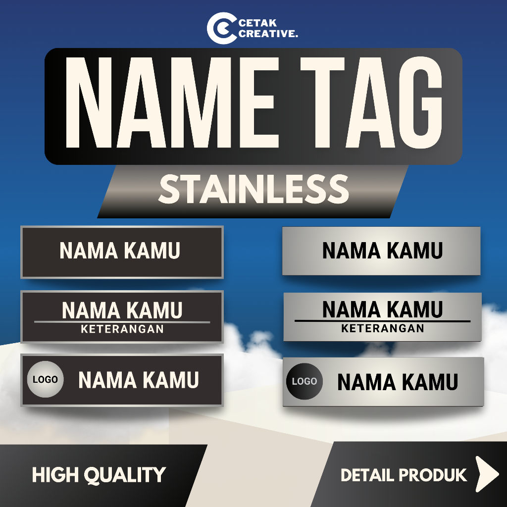 Jual Certak Creative | Nametag Papan Nama Dada Custom Stainless Semua ...