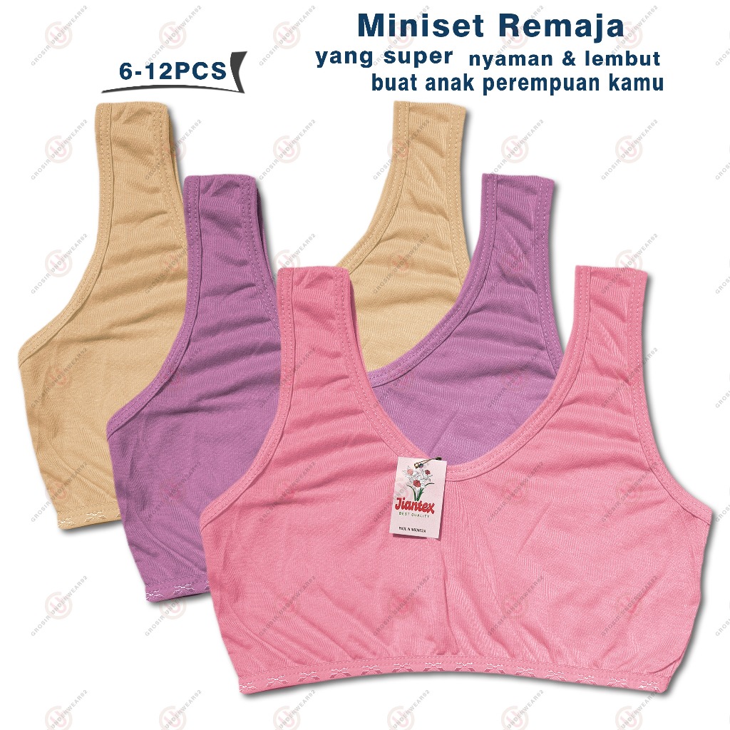 Jual 12Pcs Miniset Anak Remaja Bahan Katun Pakaian Dalam Bra Bh Mini ...