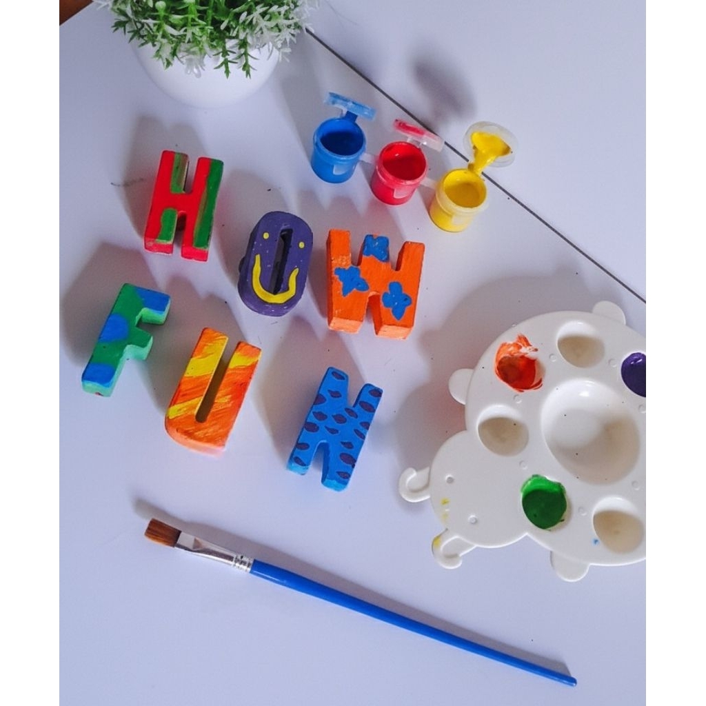 Jual HOW FUN Lukis Gipsum Nama Magnet Huruf Alfabet Gypsum Painting Kit ...