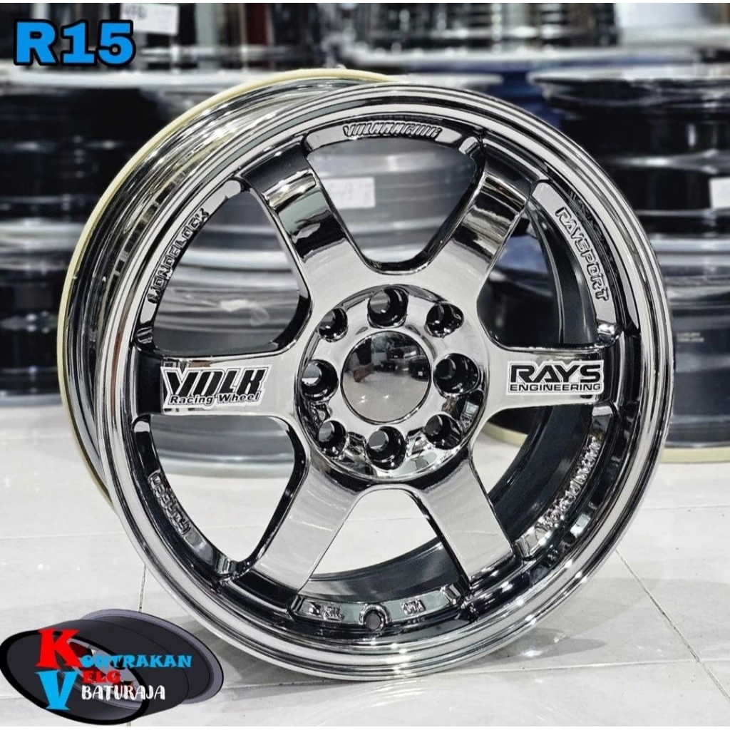 Jual Velg Volk Rays TE37 Black Chrome R15 4x100/114 ( AGYA AYLA CALYA ...