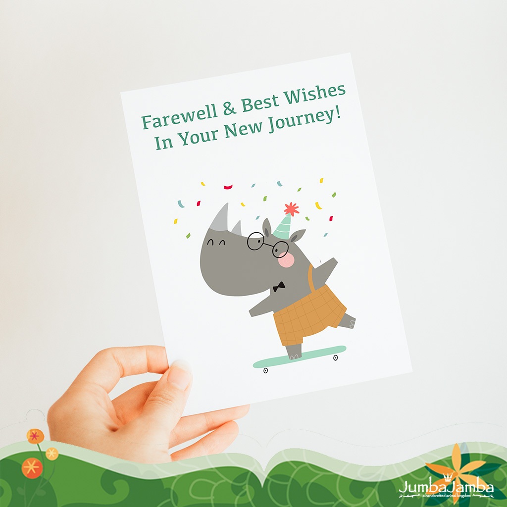 Jual Kartu Ucapan Perpisahan A6 Kertas Linen - Jumba Jamba Silly Rhino ...