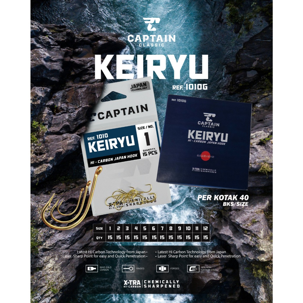 Jual Hook/ Kail Pancing Captain Keiryu Gold 1010G per bungkus | Shopee ...