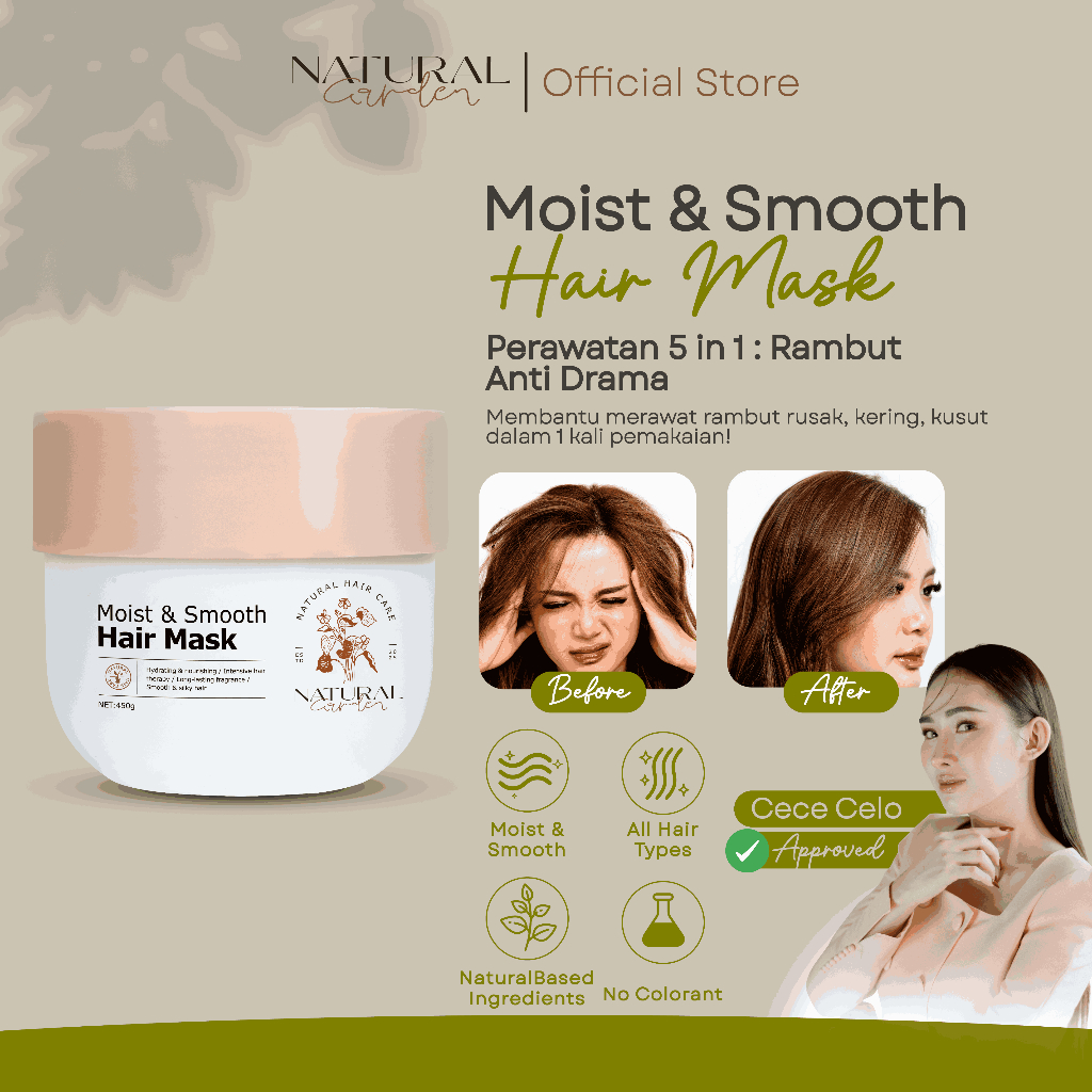 Jual CELO EXCLUSIVE - Natural Garden Moist & Smooth Hair Mask | Masker ...
