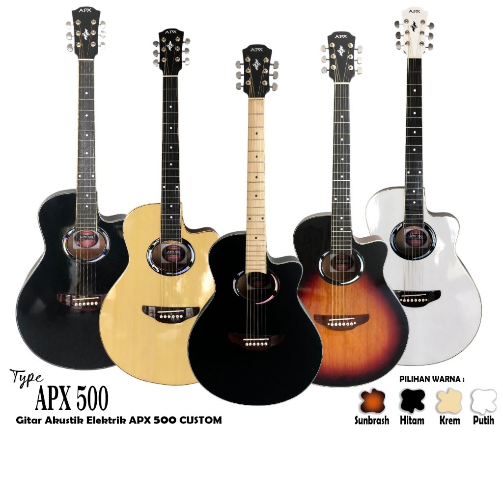APX 500 Gitar akustik tanam besi free packing kayu