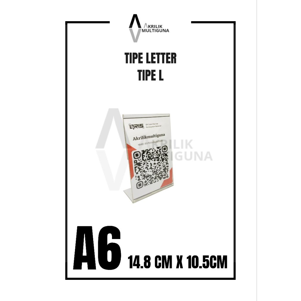 Jual Tempat Brosur Display Menu Akrilik Acrylic Menu Qris Ukuran A6 ...