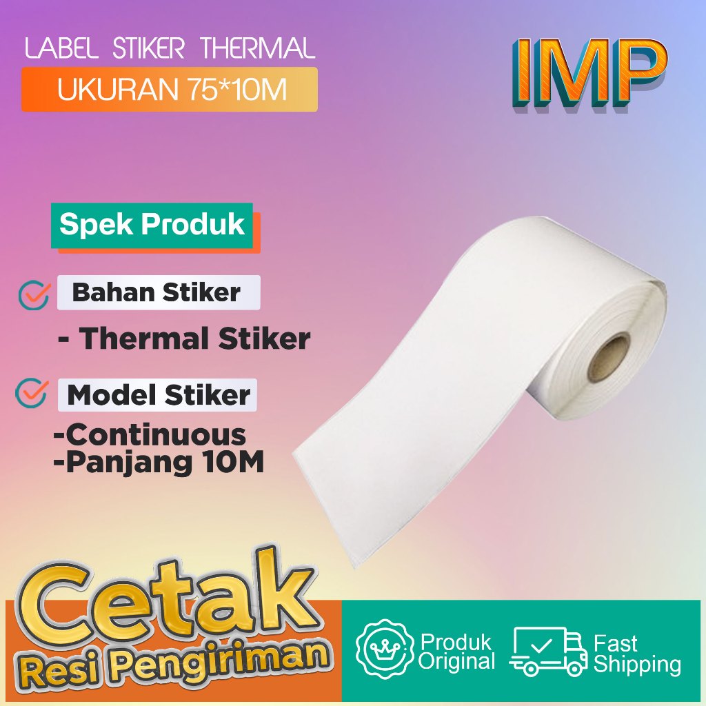 Jual Label Stiker Thermal Continuous 75x10M | Shopee Indonesia