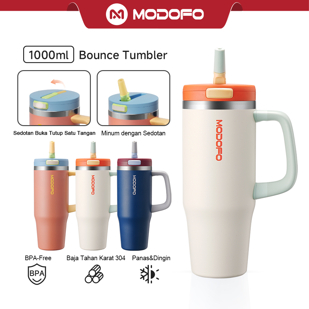 Jual MODOFO Tumbler Aesthetic 1000ml Botol Minum Bounce Stainless ...