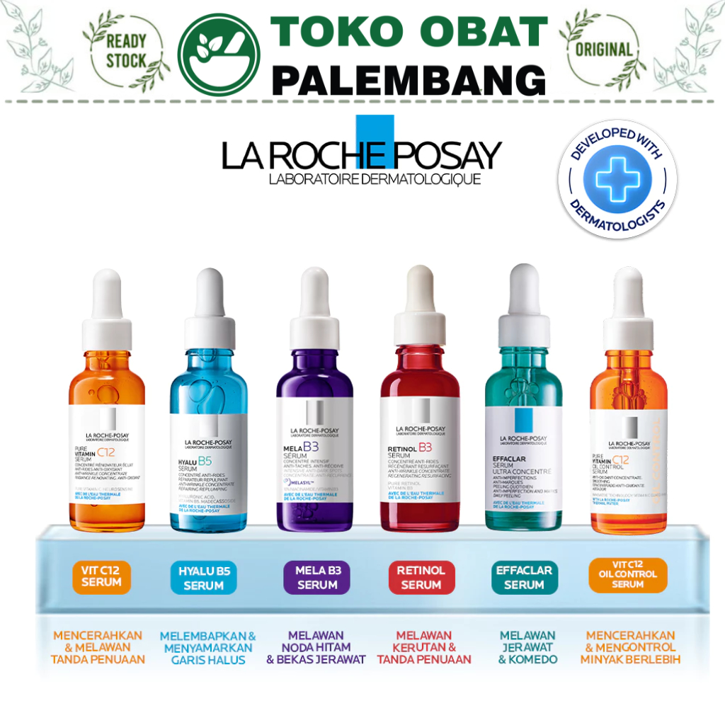 Jual LA ROCHE POSAY SERUM WAJAH PURE VITAMIN C HYALU B5 MELA B3 RETINOL ...