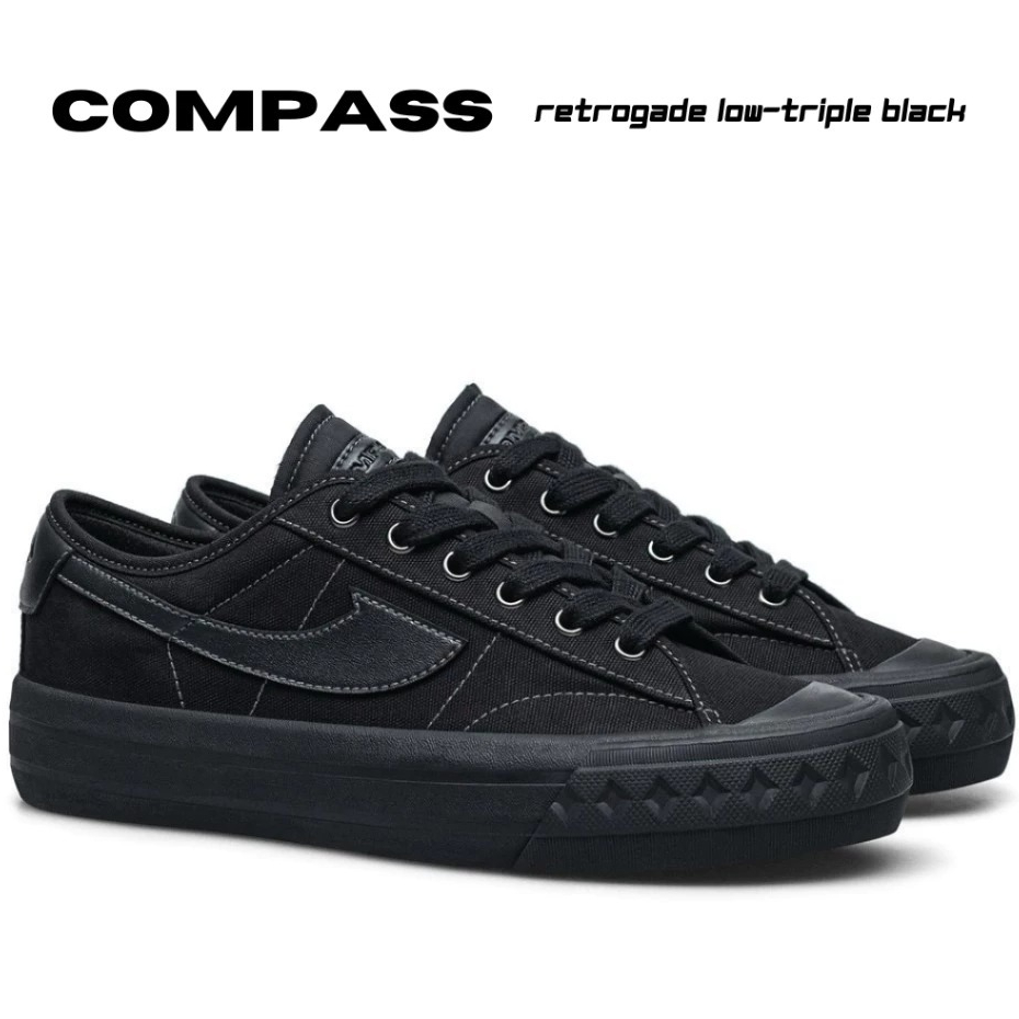 Jual Promo COD!!! Sepatu Compass Retrograde Triple Black Low | Shopee ...