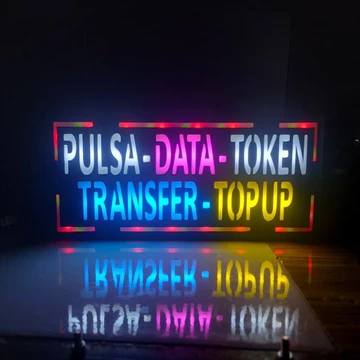 Lampu Pulsa Data Token Transfer Top Up Lampu Sign Lampu Led Iklan Papan Lampu RGB