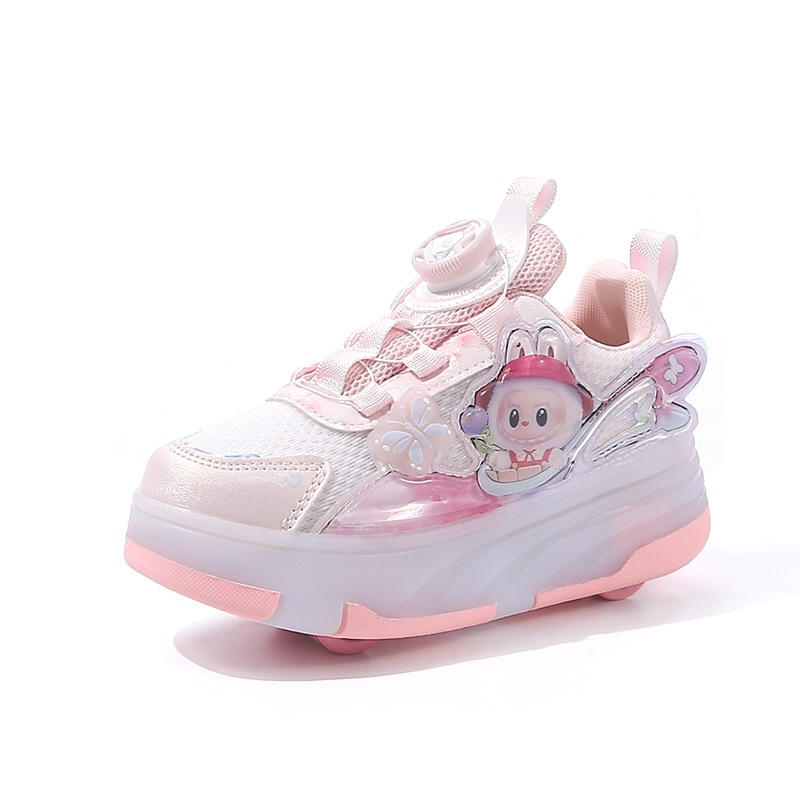 Jual SIZE 29-40 sepatu roda anak perempuan LED nyala labubu impor SP ...