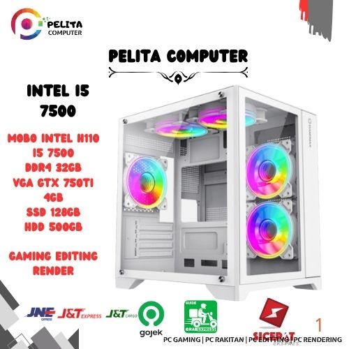 Pc Gaming Core i5 7500 Ddr4 32gb Vga GTX 750Ti Editing-Render Cpu Rakitan Komputer Murah Intel