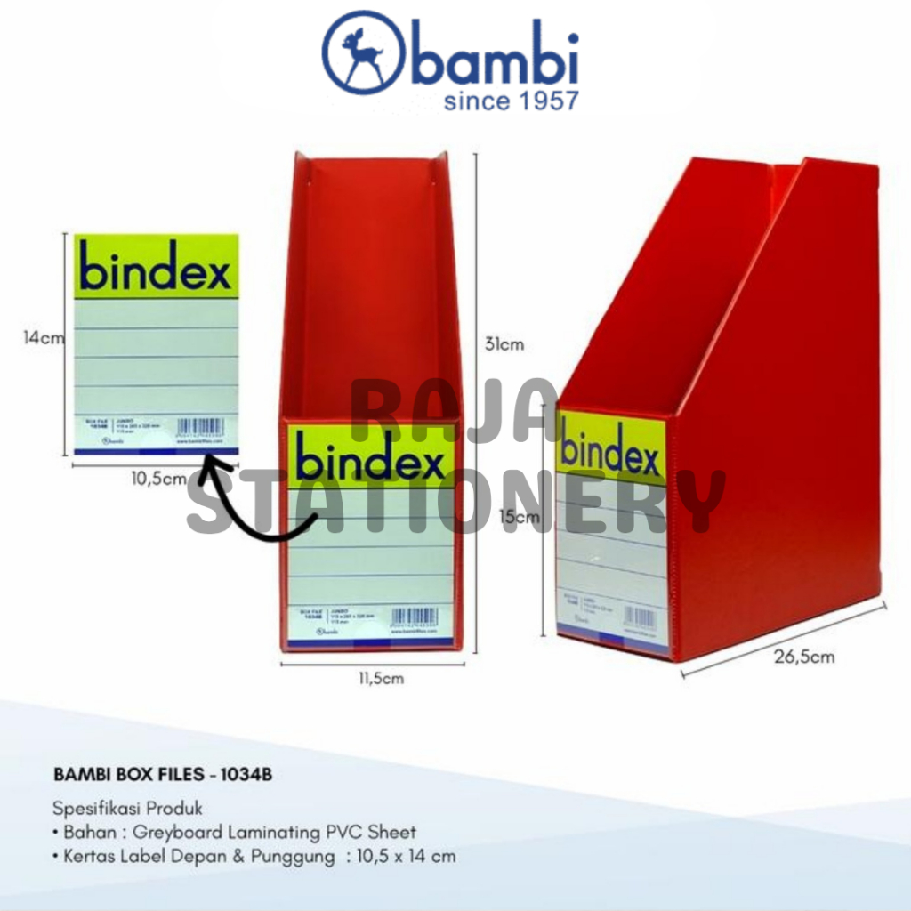 Jual Bindex Box File By Bambi Folio F4 Magazine File PVC 11.5cm Plastic ...