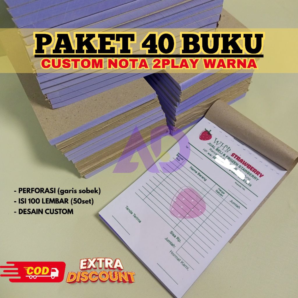 Jual 40buku | Nota 2play | Buku bon | Nota kontan | kwitansi |Buku nota ...