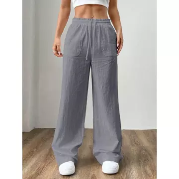 Celana Kulot Linen Rami Pinggang Full Karet Kulot Linen Premium