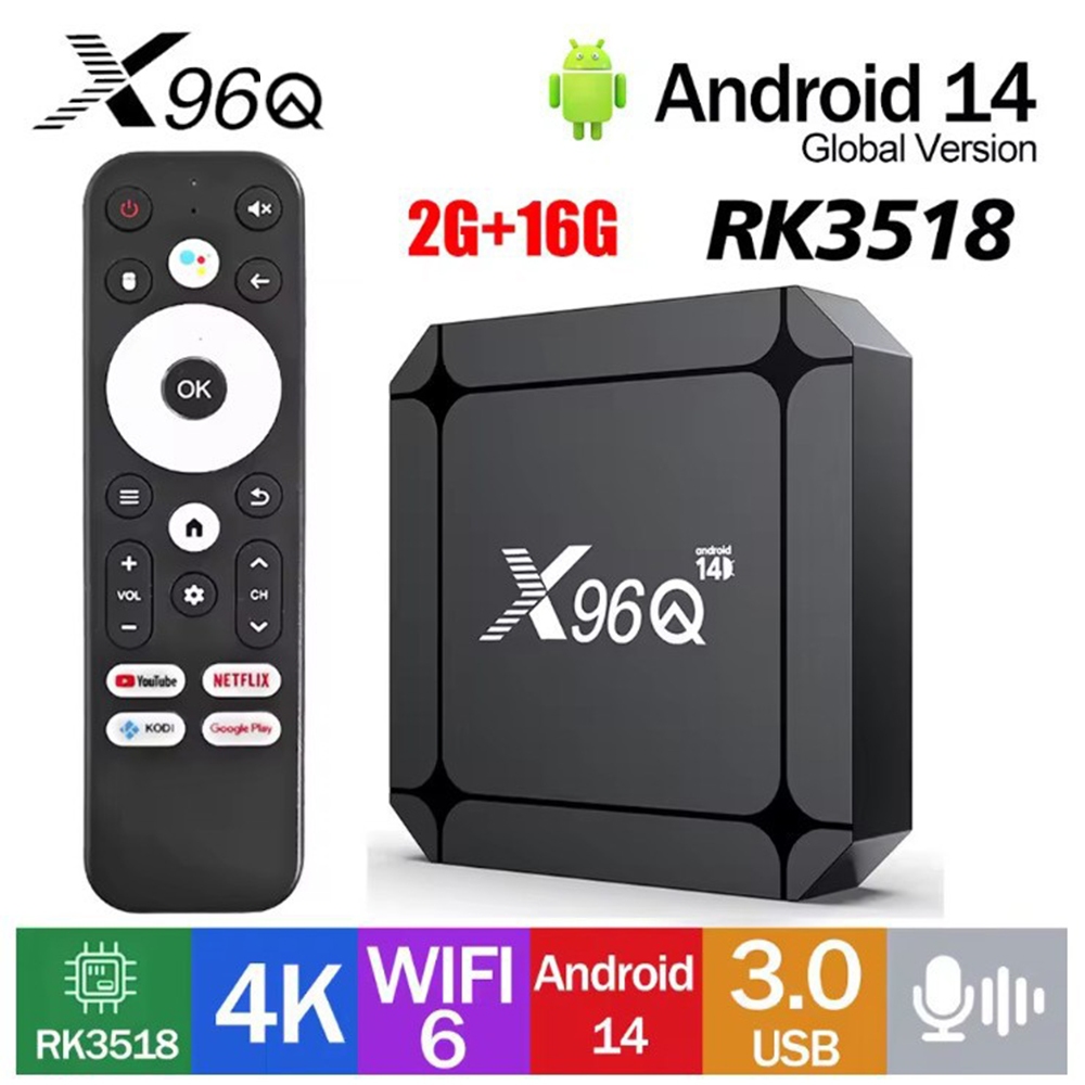 TV Box Android 14.0 H96 Max - Smart WLAN 6, 4K HDR10 , 2GB RAM 16GB
