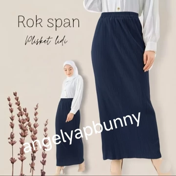 Rok Span Plisket Lidi Rok Span Lidi Bahan Adem Fit To L