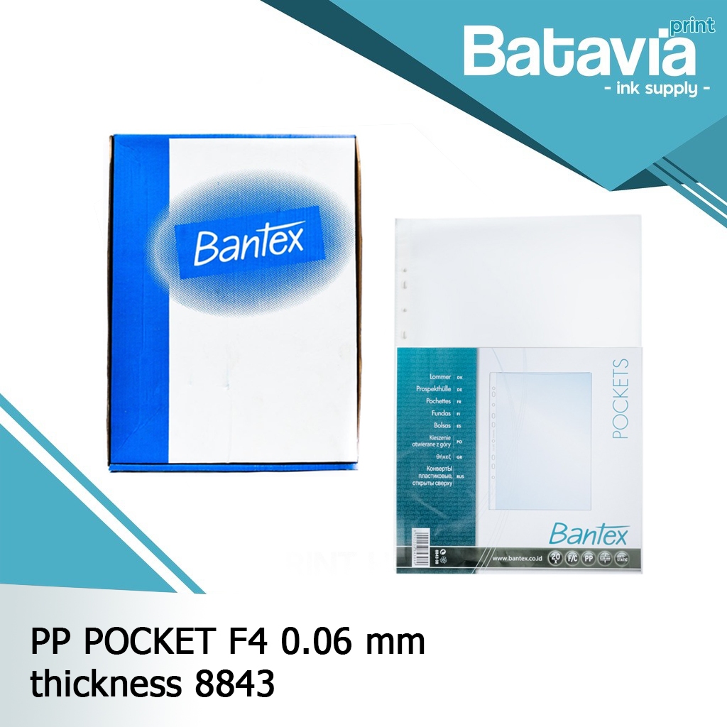 Jual PP POCKET BANTEX F4 / FOLIO 8843 08 0.06 MM SHEET PROTECTOR ( ISI ...