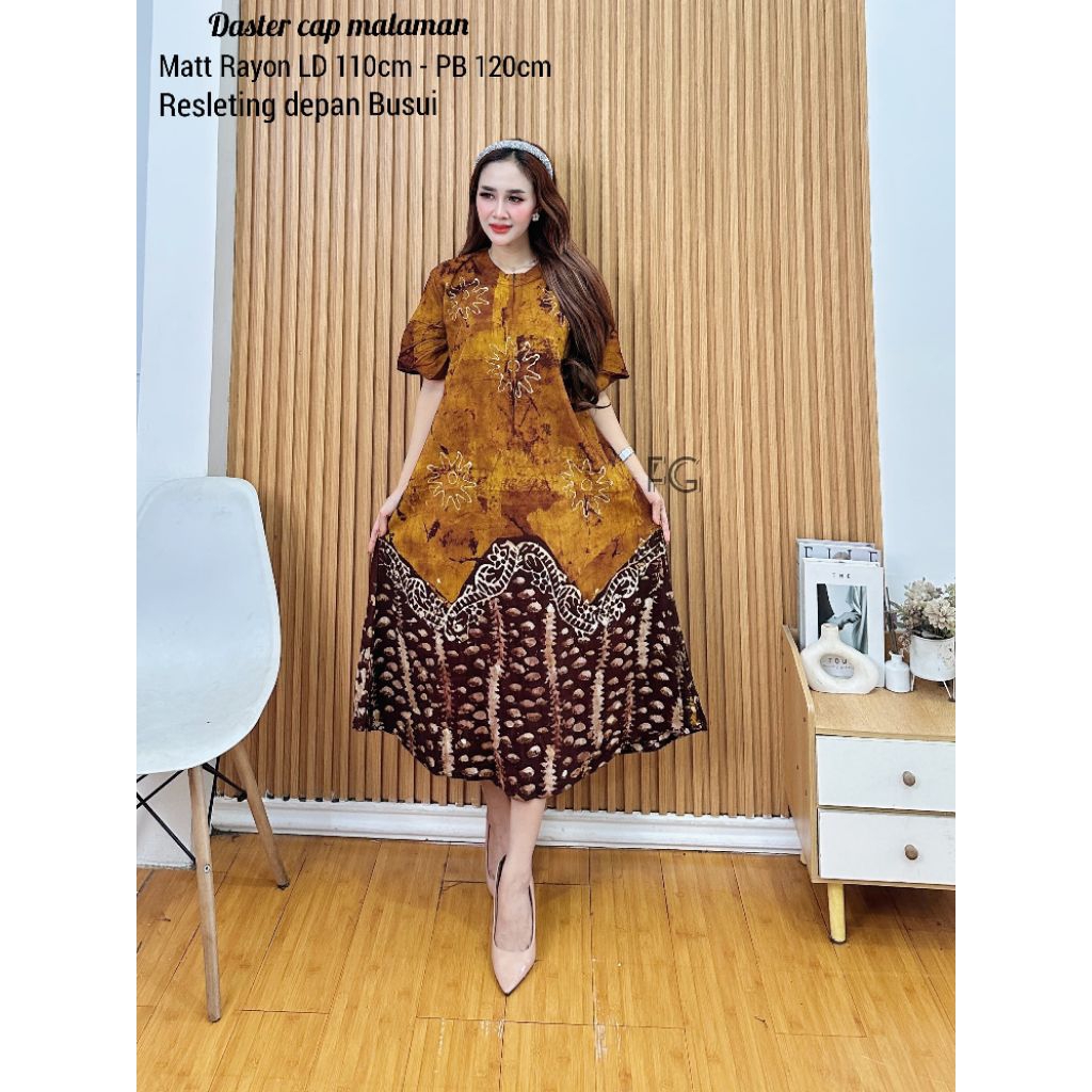 Daster Lengan Pendek Bahan Twill Rayon 8