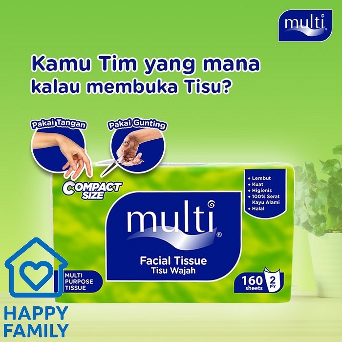 Jual [3 Pcs] MULTI Purpose Compact Tissue 160 Sheets 2 Ply|Tisu Praktis ...