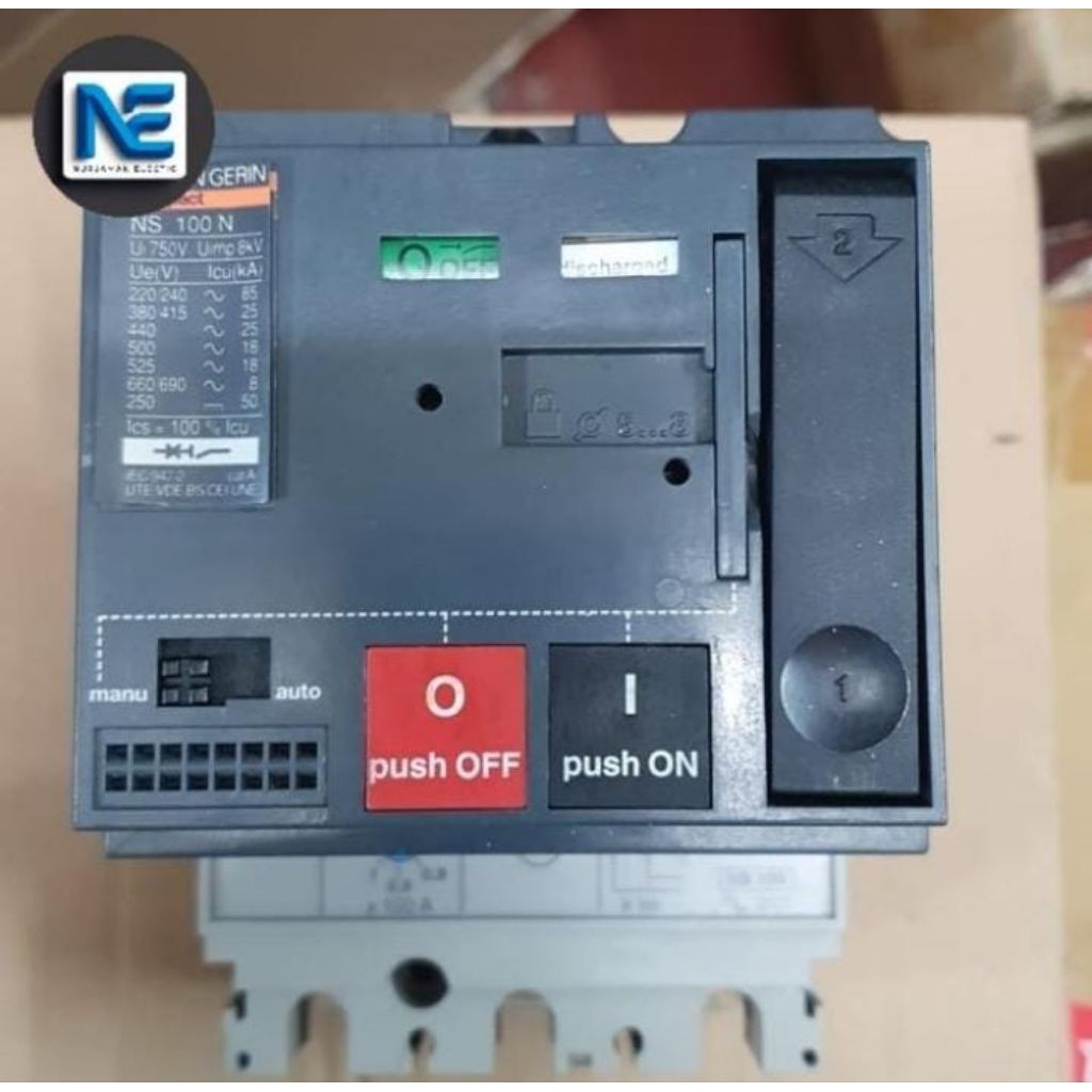 Jual MCCB MERLIN GERLIN NS100H 3P 100A KOMPLIT MOTORIZED UVR AUX NS100H ...