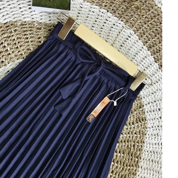 Rok Plisket Premium Wanita Panjang 90cm – Rok Maxi Muslimah Elegan All Size Pinggang Karet