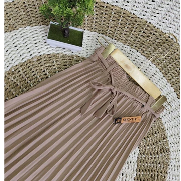 Rok Plisket Premium Wanita Panjang 90cm – Rok Maxi Muslimah Elegan All Size Pinggang Karet