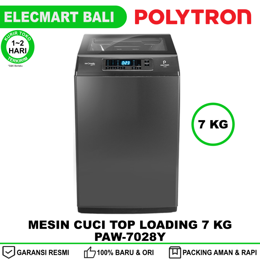 Jual Mesin Cuci Top Loading Polytron 7 Kg PAW-7028Y - Zero Pressure ...