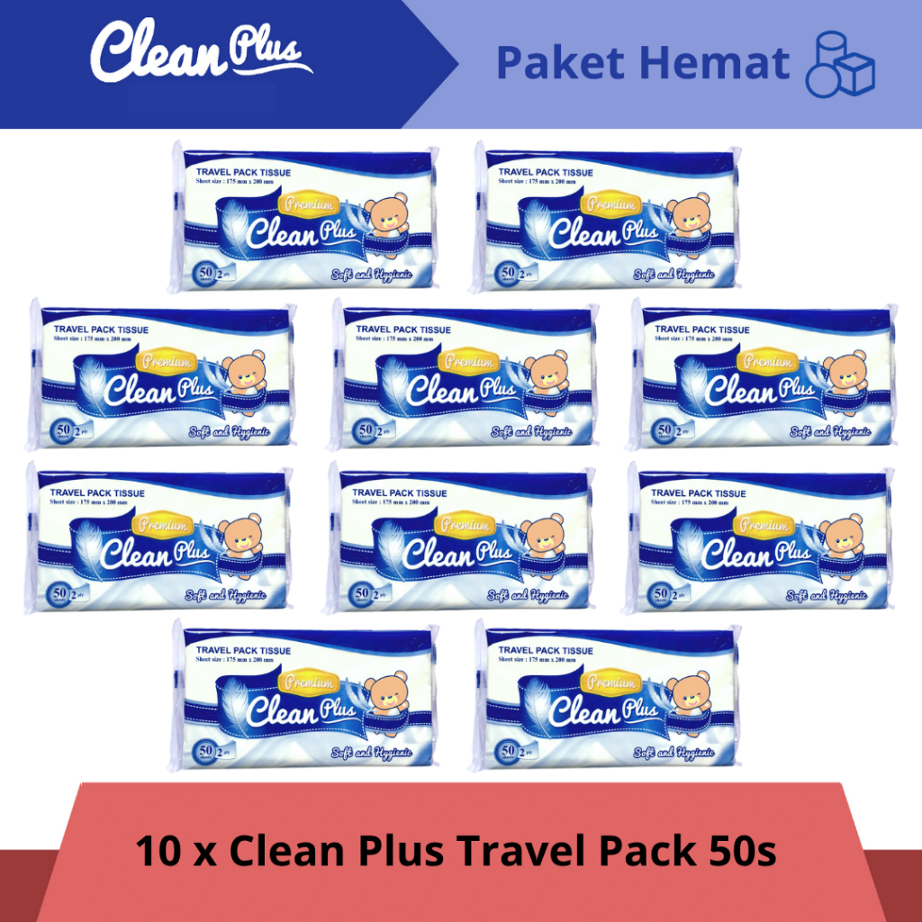 Jual Clean Plus Beruang Travelpack 50 Sheets Bundle 10 Pack | Shopee ...