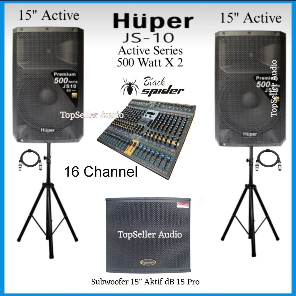 Jual Paket Sound System Speaker 15 Inch Aktif HUPER JS10 Original ...