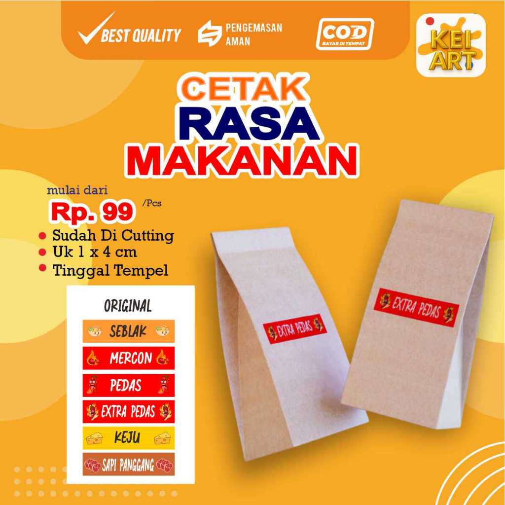 Jual STIKER RASA MAKANAN/ STICKER MAKANAN / STIKER NAMA RASA MAKANAN ...