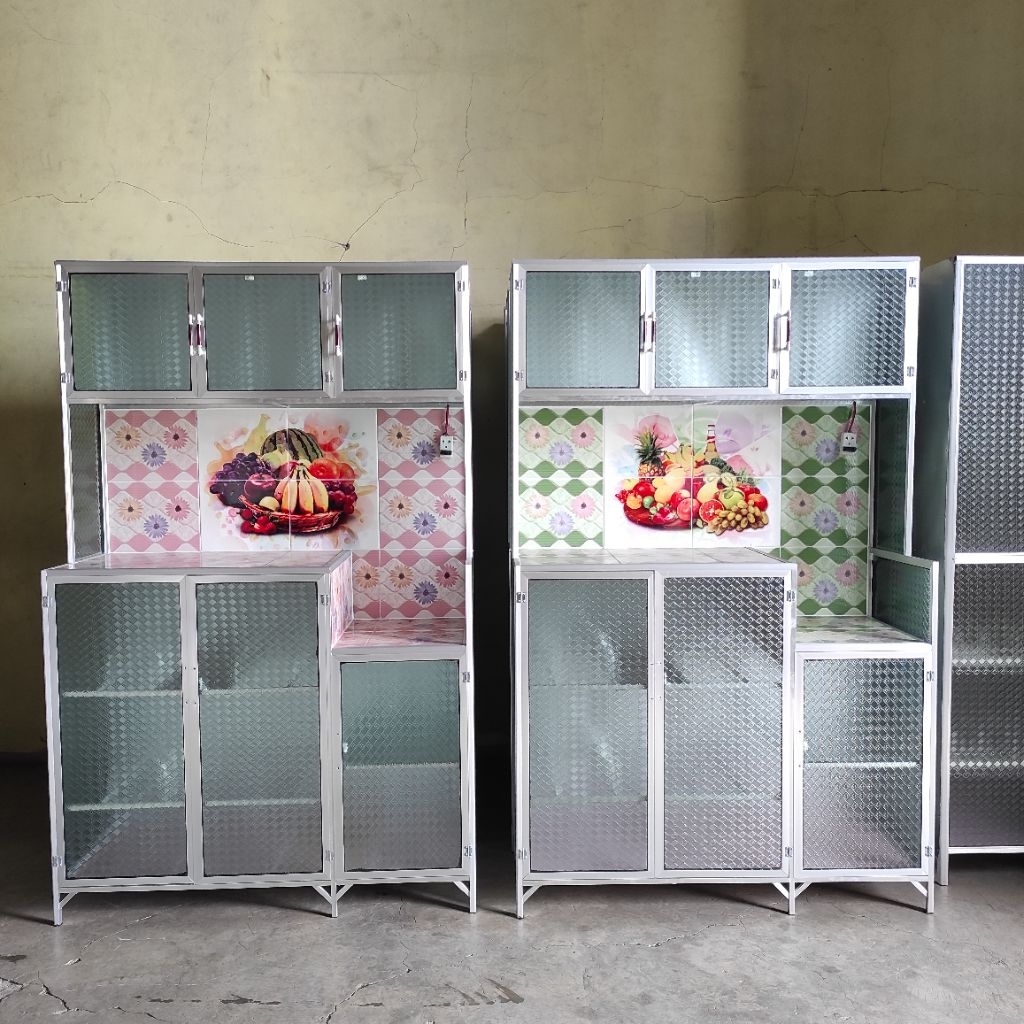 Jual Rak piring alumunium rak piring 2pintu rak piring 3pintu rak dapur ...