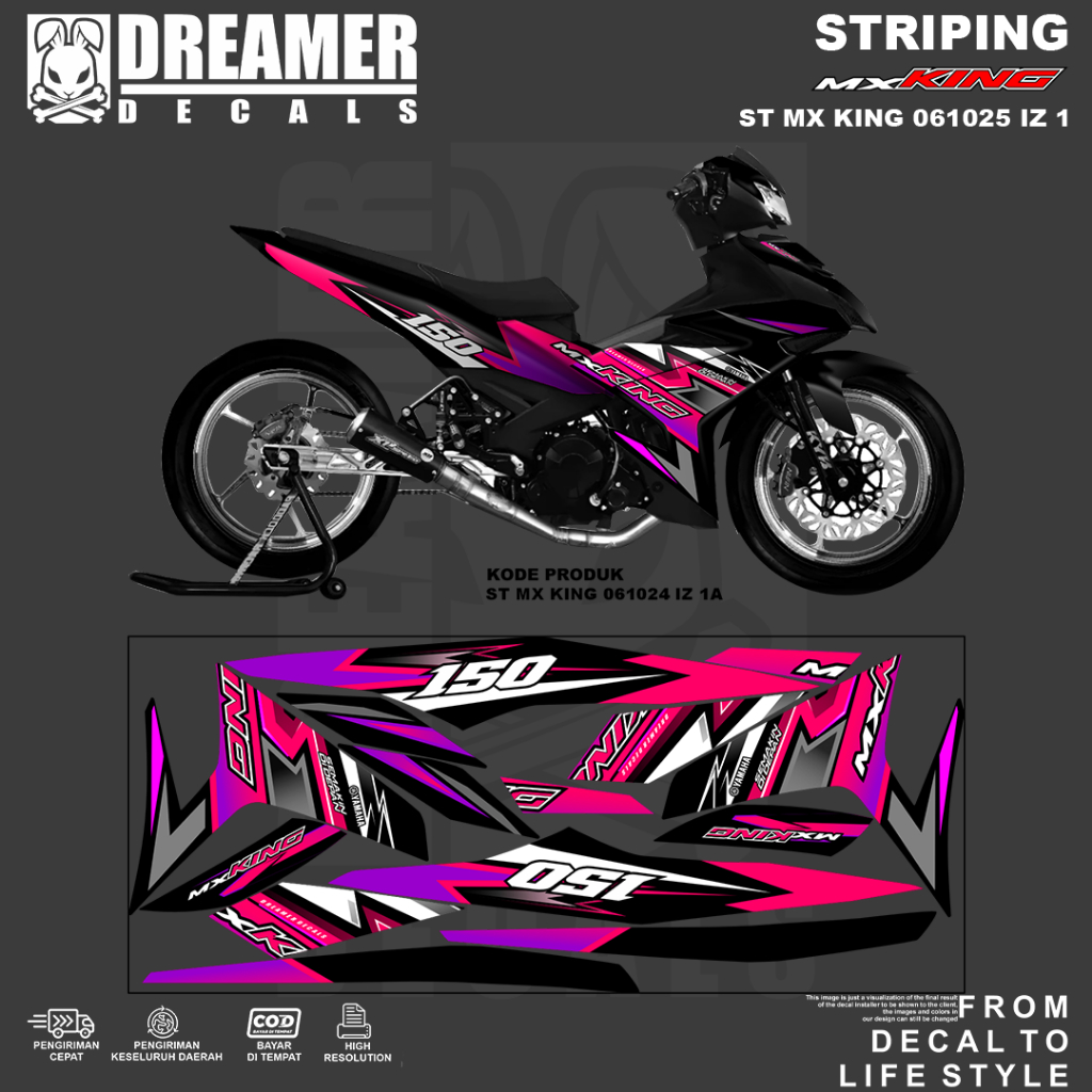 Jual Dreamer Decals Sticker Stiker Striping Variasi Mx KING V1 dan V2 ...