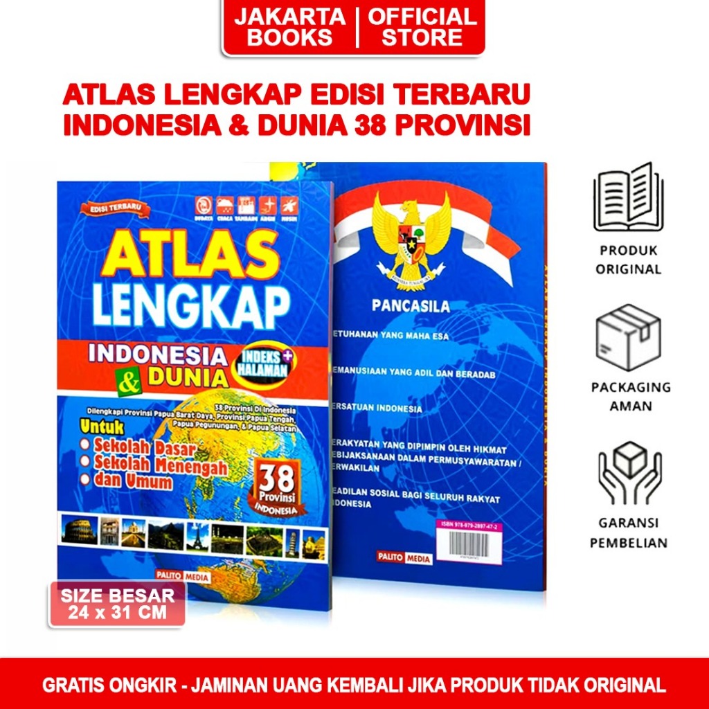 Jual Buku Atlas 38 Provinsi Edisi Terbaru / Atlas Lengkap Indonesia Dan ...